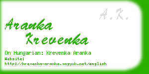 aranka krevenka business card